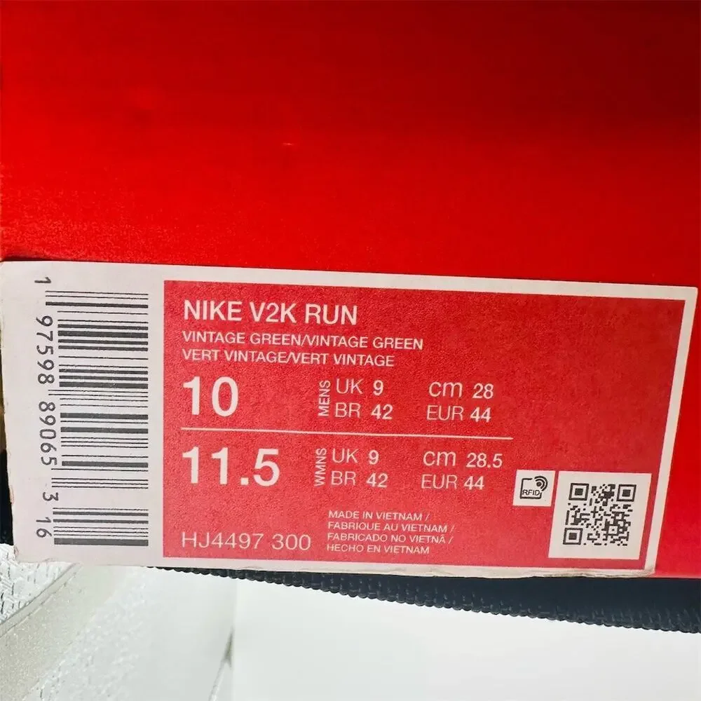 Nike V2K Run 'Vintage Green' Running Sneakers Low Top  | Men's Size 10 US | New